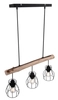 Wisząca lampa Mina 15326-3N belka z druciakami czarna drewno
