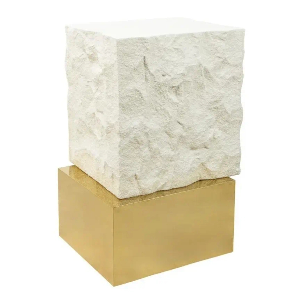Beżowy stolik kawowy GILDA MM001501100382 złoty metalowy 47cm