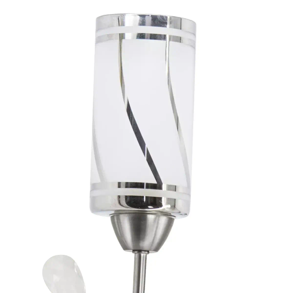 Szklany kinkiet pokojowy 8267/1 19BT tuba z włącznikiem tytan