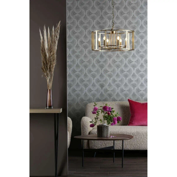 Świecznikowa lampa wisząca Mya MYK0663 do przedpokoju szczotkowany brąz