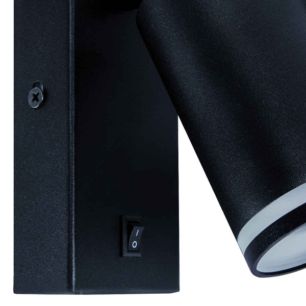 Regulowany kinkiet ZULA 03998 Ideus lampa ścienna z włącznikiem czarna