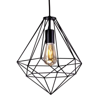 Industrialna LAMPA wisząca Marko K-4000 Kaja druciana OPRAWA metalowy ZWIS klatka czarna