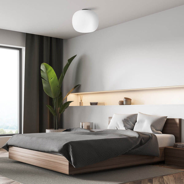 LAMPA sufitowa JUKON LP-052/1C Light Prestige szklana OPRAWA loftowa kula biała