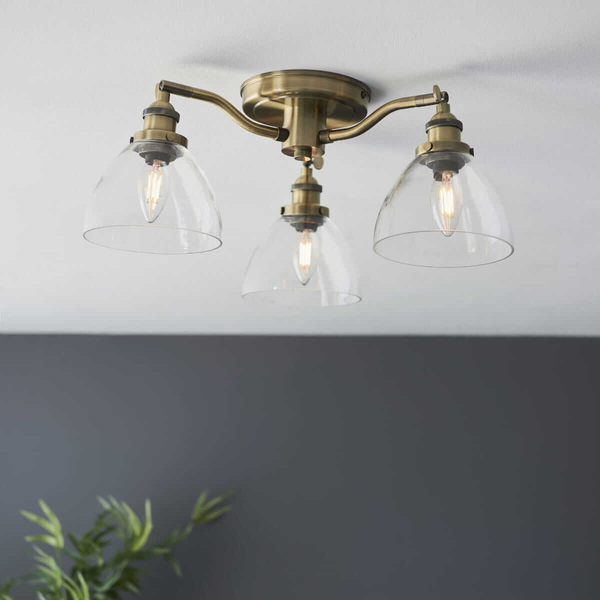 Lampa sufitowa Hansen 97247 Endon mosiądz przezroczysta