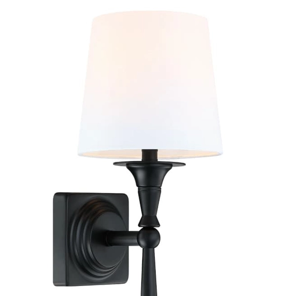 Kinkiet klasyczny Austin W01296BK-WH Cosmolight metal tkanina czarny biały