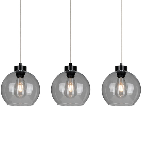 Skandynawska lampa wisząca LAGUNA 18610304 szklane kule przydymiony czarna