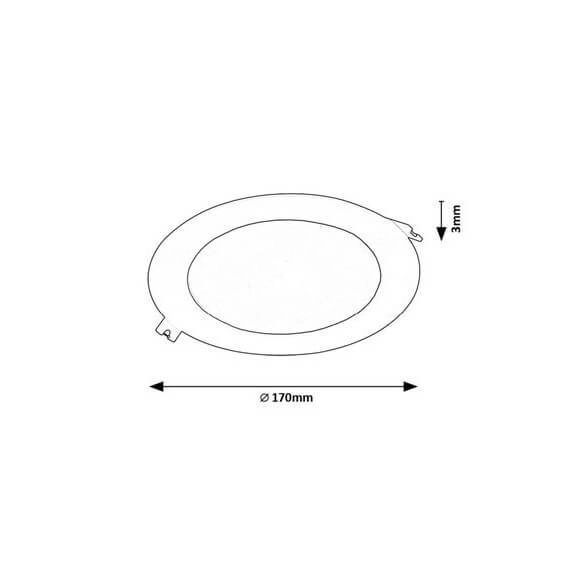 Podtynkowy plafon okrągły SHAUN2 71226 LED 12W 3000K czarny