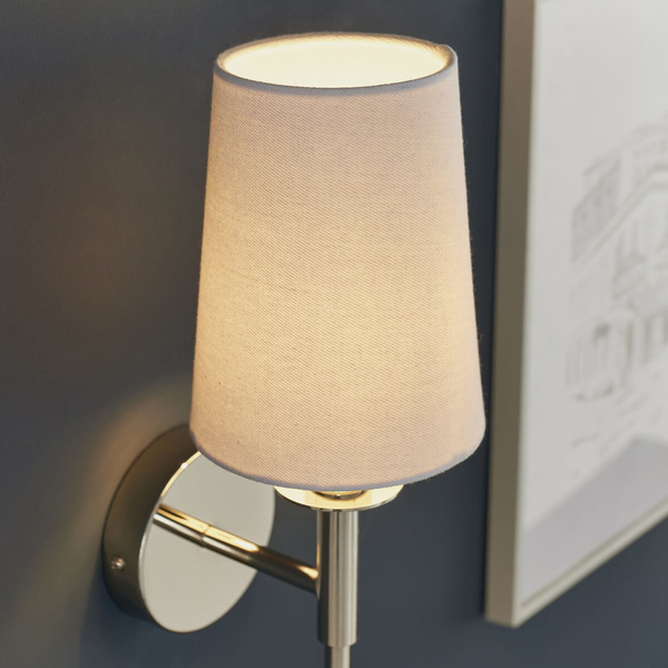 Kinkiet naścienny L&-192949 Light& z abażurem biały srebrny OUTLET
