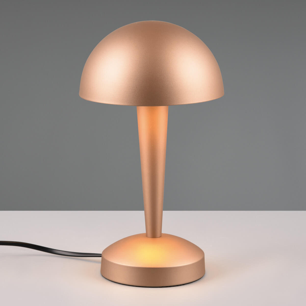 Stołowa lampka do sypialni Canaria R59561165 grzybek metalowa kawowa