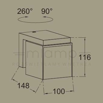 Lampa elewacyjna CUBA 5193803118 LED 12W 3000K kostka IP54 szara