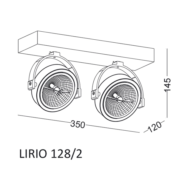Regulowana lampa sufitowa LIRIO 412802002 podwójna biały