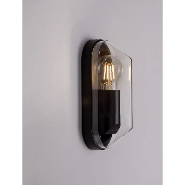 Lampa ścienna ogrodowa CASVELO LE75253 loftowa szklana IP65 antracyt