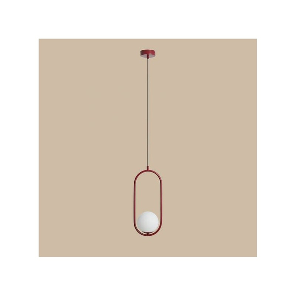 Wisząca lampa Riva 1086G15 metalowa kula ball czerwona