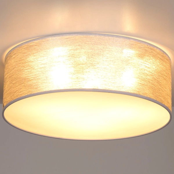 Sufitowa lampa NEVOA 47933802 loftowa okrągła plafoniera abażurowa srebrna