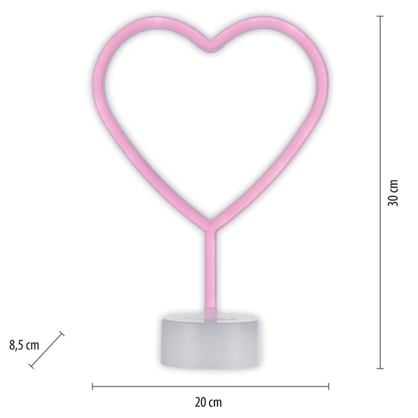 Stojąca lampka stołowa NEON-HERZ 85028-87 LED 1W serduszko różowy