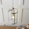 Metalowa lampa wisząca Lambeth 70323 Endon do pokoju srebrna przezroczysta