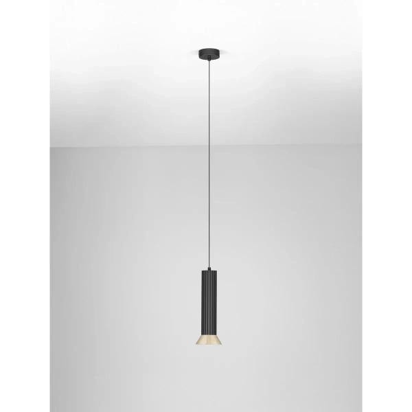 Metalowa wisząca lampa MARENZO LE45600 nad stół czarna złota