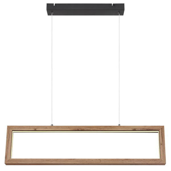 Drewniana wisząca lampa Mandera 67287H LED 24W 3000K czarna brązowa