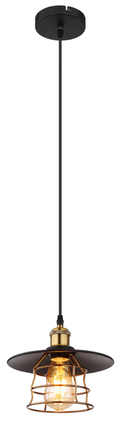 Lampa wisząca Viejo 15086BH druciana czarna miedziana