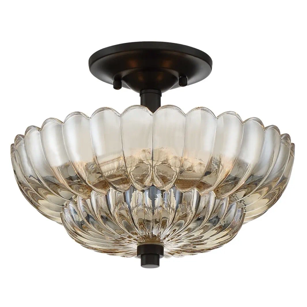 Klasyczna lampa sufitowa Whitecap QZ-WHITECAP-SF-S kwiat bursztynowy