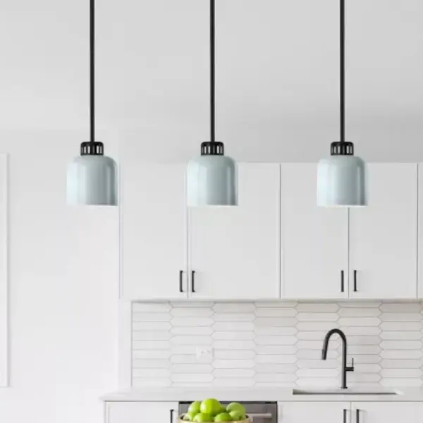Lampa wisząca nad stół York jasnoniebieska czarna 1xE27 metalowa do kuchni ELS-YORK-MP-BLK-PB