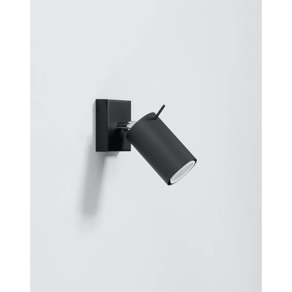 Minimalistyczna lampa ścienna SL.1049 czarna tuba do pokoju