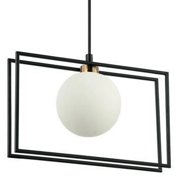 Wisząca LAMPA modernistyczna GROSETTA PND-53423-1-BK Italux prostokątny zwis do sypialni czarna