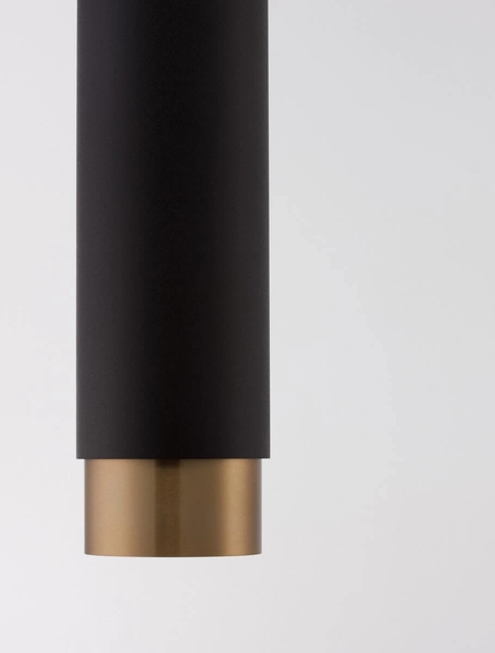 Kuchenna lampa wisząca Cayes metalowa tuba czarna złota