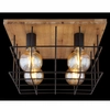 Retro LAMPA sufitowa MERRIL 15530-4D Globo drewniana do salonu czarna