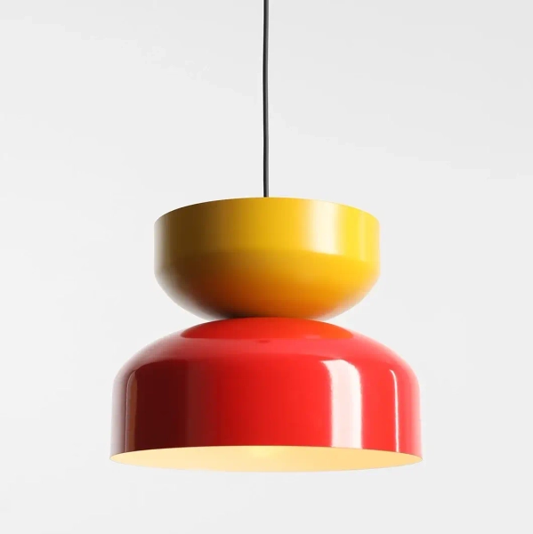 Wisząca lampa nad blat Tula 1132G19_14_C do salonu czerwona żółta