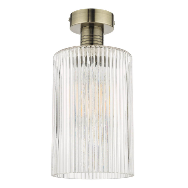 Salonowa lampa sufitowa tuba Emerson EME4875-E01 mosiądz przezroczysty
