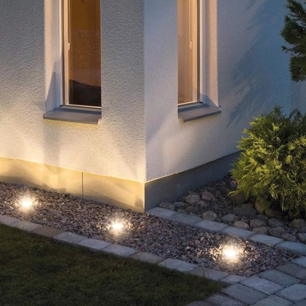 Lampka wpustowa do ogrodu Solte 6929 SuperLED IP55 czarna chrom mat