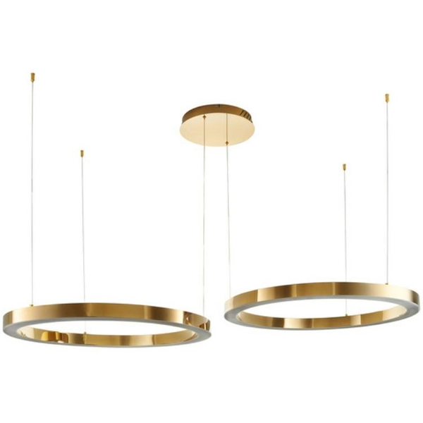 Nowoczesna lampa wisząca Circle DN924-80+80 gold Step LED 112W 3000K złota