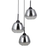 Potrójna lampa wisząca Felis PND-40824-3-BK szklana czarna przydymiona