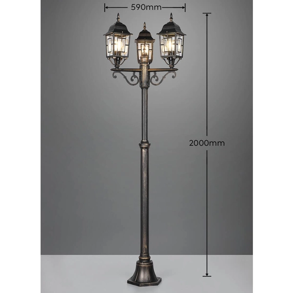 Stojąca latarnia uliczna Volturno 405960328 IP23 potrójna rdzawy