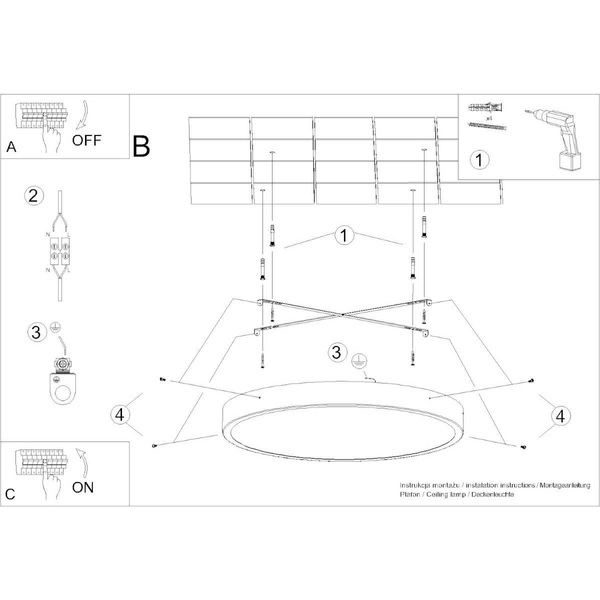 Plafon okrągły Onyx SL.1245 LED 23W 3000K sufitowa okrąg do sypialni biały