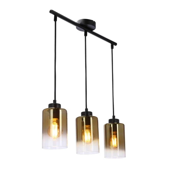 Wisząca lampa szklana Aspra 33-16270 bursztynowy przezroczysty czarny