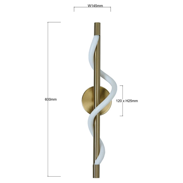 Ścienna lampa glamour Meleca LP-2345/1W GD LED 12W 3000-6000K złoty