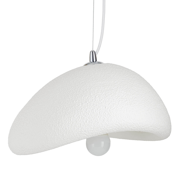 Zwisowa lampa jadalniana Stone DN426-300 kamień metalowa biała
