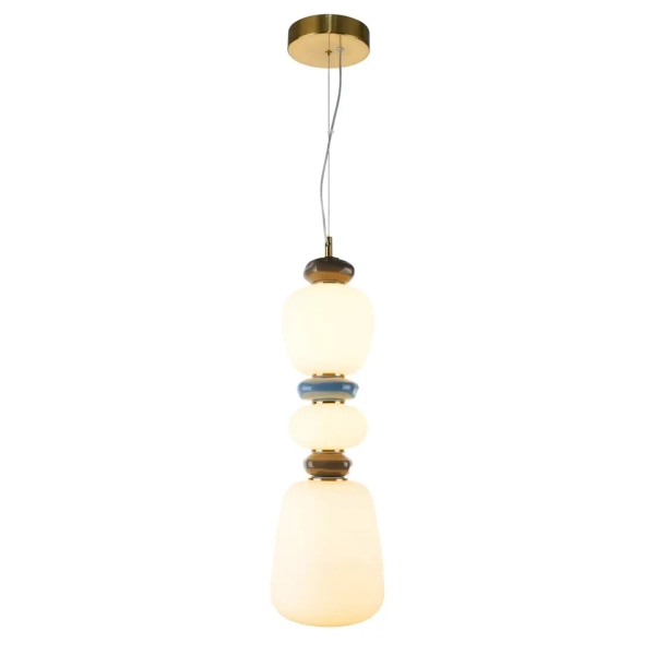 Zwisająca lampa ceramiczna Evans PND-94981V-3A-GD LED 19W 3000K złota