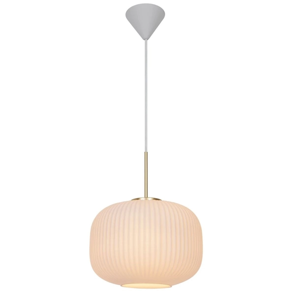 Retro lampa wisząca Milford 2213213001 Nordlux zwis biały mosiądz
