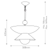 Wisząca lampa do salonu Saucer QN-SAUCER-4P-L-AB-OPAL kula mosiądz