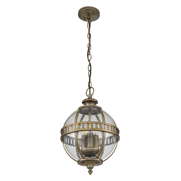 Wisząca lampa na taras Halleron KL-HALLERON-8M-BU Kichler kula IP44 brąz przezroczysty