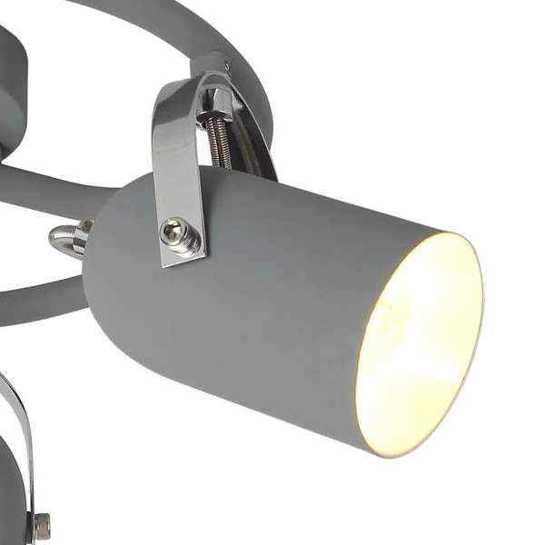 LAMPA sufitowa GRAY 98-66497 Candellux regulowana OPRAWA metalowe reflektorki szare
