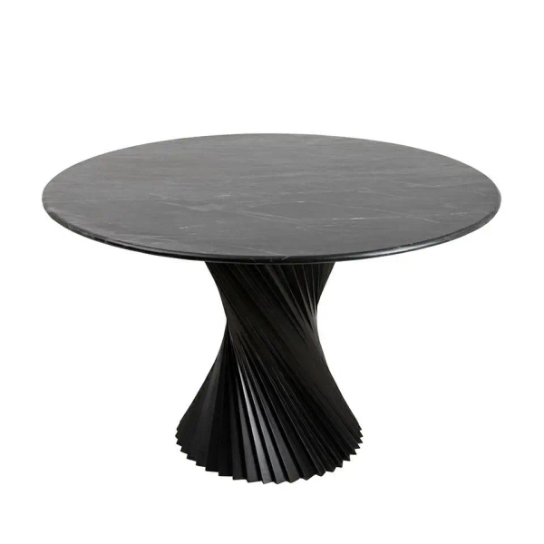 Stół TANGO MM001501100411 czarny drewniany dekor marmuru 120cm