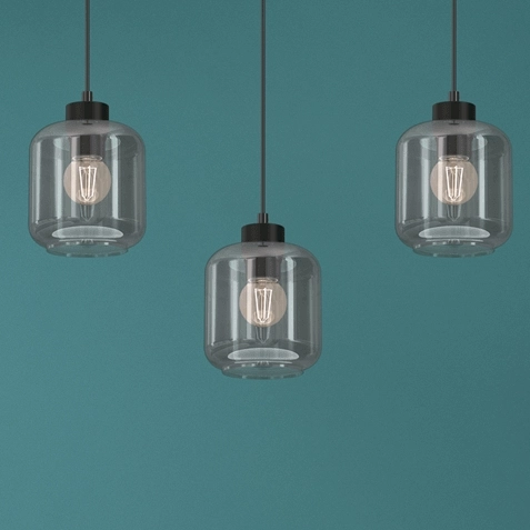 Lampa wisząca Sombra MLP8374 3-płomienna przydymiona czarna