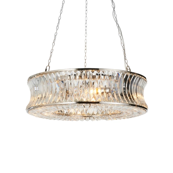 Okrągła lampa wisząca L&-1104528 crystal srebrny przezroczysty