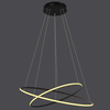 Wisząca LAMPA rings SLIM/000063/3000/B MDECO metalowa OPRAWA zwis LED 71W 3000K do biura czarny