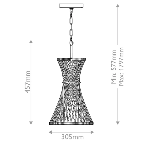 Rattanowa wisząca lampa Twyla QN-TWYLA-1P-BNG ażurowa złota