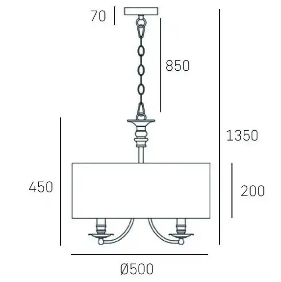 Klasyczna LAMPA wisząca ABU DHABI P05406CH-WH Cosmolight abażurowy zwis do jadalni hampton biały